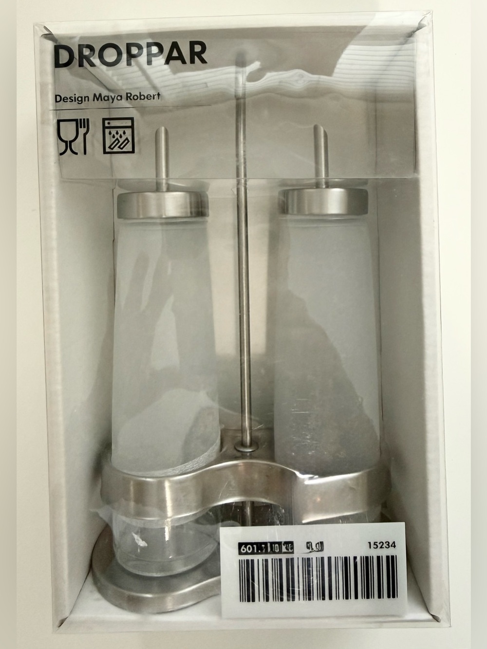 IKEA Dropper 3 Piece Frosted Oil & Vinegar Set